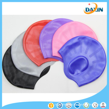 Men Women Waterproof Silicone Protective Ear Swimming Caps